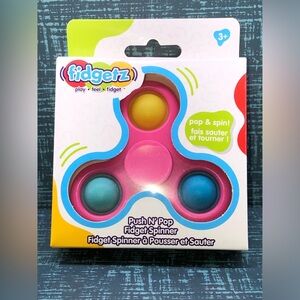FIDGETZ PUSH N' POP FIDGET SPINNER FOR ADULTS AND KIDS 3+ - NEW